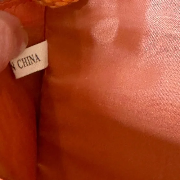 🌟2xHP🌟VTG 2000s Orange Satin Rose Evening Bag by Jessica McClintock - Picture 8 of 14